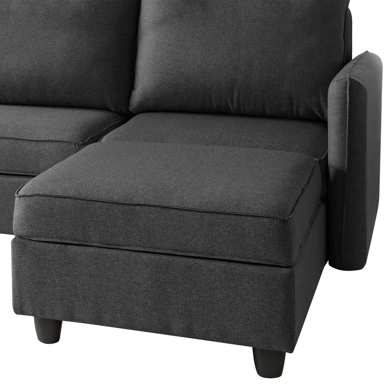 Fredriks Canapé panoramique Lavara - Tissu - Gris foncé 9 Fredriks Canapé panoramique Lavara - Tissu - Gris foncé – Image 7