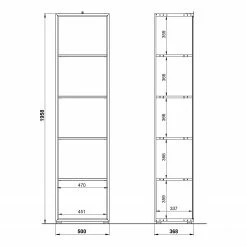 Germania Étagère Monteria - Imitation chêne de Navarre / Blanc -loftscape Boutique 1000189531 191022 12044700049 SKETCH DETAILS P000000001000189531 sketch