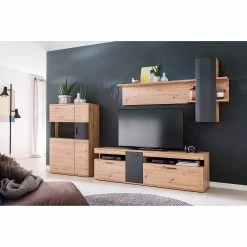 Naturoo Meubles TV Callington III (3 éléments) - Imitation planches de chêne / Anthracite