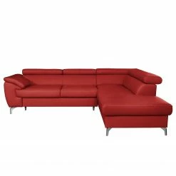 Loftscape Canapé d’angle Martinez - Cuir véritable / Imitation cuir - Rouge - Méridienne longue à droite (vue de face) - Fonction couchage - Coffre de lit -loftscape Boutique 1000189586 191016 15031400269 DETAILS P000000001000189586