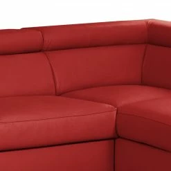 Loftscape Canapé d’angle Martinez - Cuir véritable / Imitation cuir - Rouge - Méridienne longue à droite (vue de face) - Fonction couchage - Coffre de lit -loftscape Boutique 1000189586 191016 15031500271 DETAILS P000000001000189586