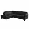 Loftscape Canapé d’angle Junin - Cuir véritable / Imitation cuir - Noir - Méridienne longue à gauche (vue de face) - Fonction couchage - Coffre de lit -loftscape Boutique 1000189632 191016 15040800590 IMAGE P000000001000189632