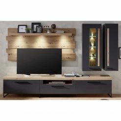 Red Living Ensemble meubles TV Parolin I (5 élém.) - Avec éclairage - Gris foncé
