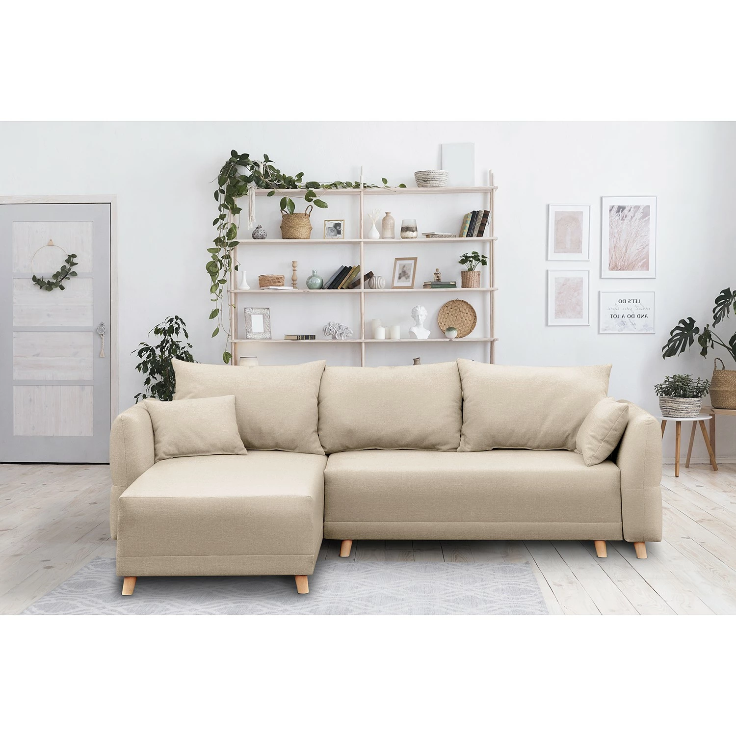 Norrwood Canapé d’angle Jardins - Tissu structuré - Beige - Méridienne courte à gauche (vue de face) 4 Norrwood Canapé d’angle Jardins - Tissu structuré - Beige - Méridienne courte à gauche (vue de face) – Image 2