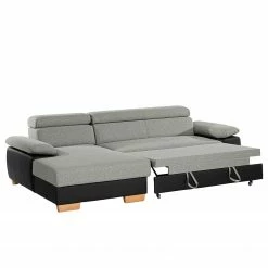 Loftscape Canapé d’angle Sully - Noir / Gris clair - Méridienne courte à gauche (vue de face) -loftscape Boutique 1000192262 191128 11114601151 DETAILS P000000001000192262