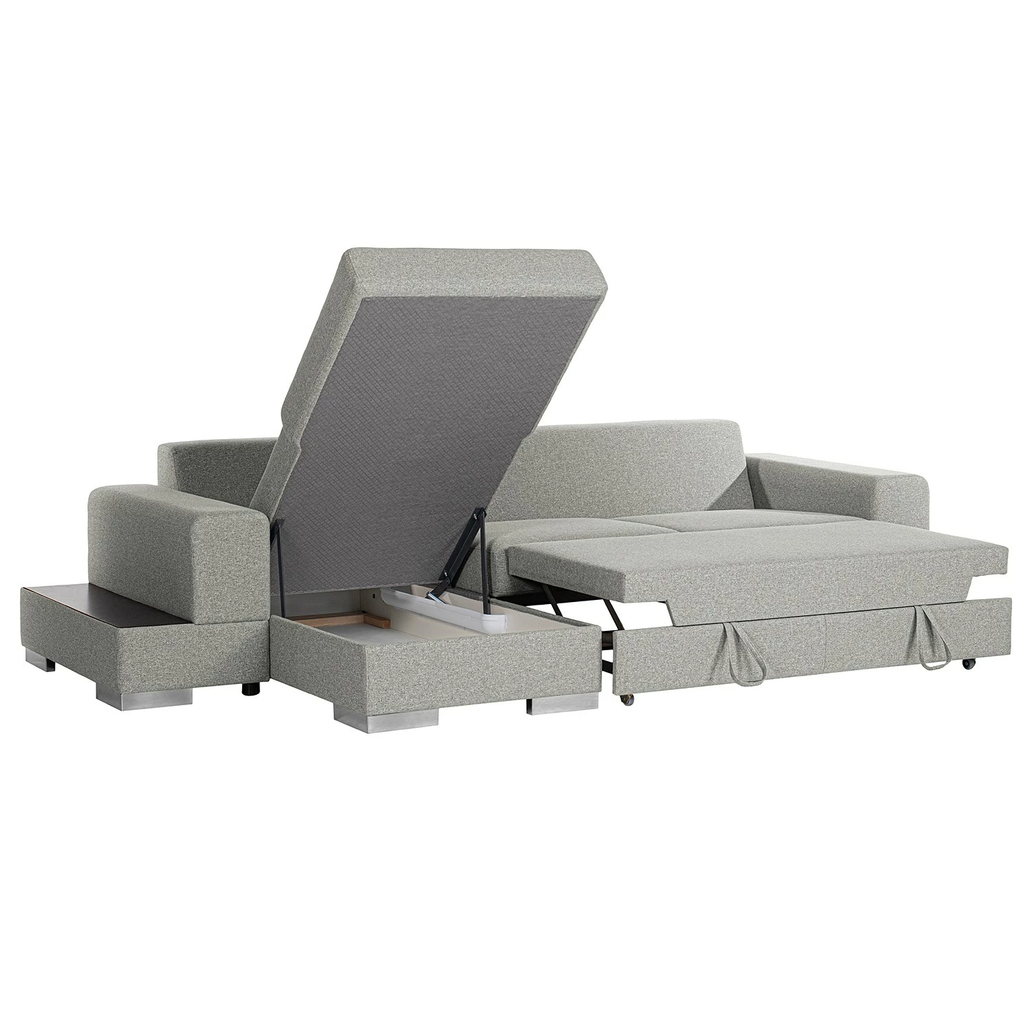 Loftscape Canapé d’angle Vassy - Tissu - Gris clair - Méridienne courte à gauche (vue de face) - Plateau 5 Loftscape Canapé d’angle Vassy - Tissu - Gris clair - Méridienne courte à gauche (vue de face) - Plateau – Image 3