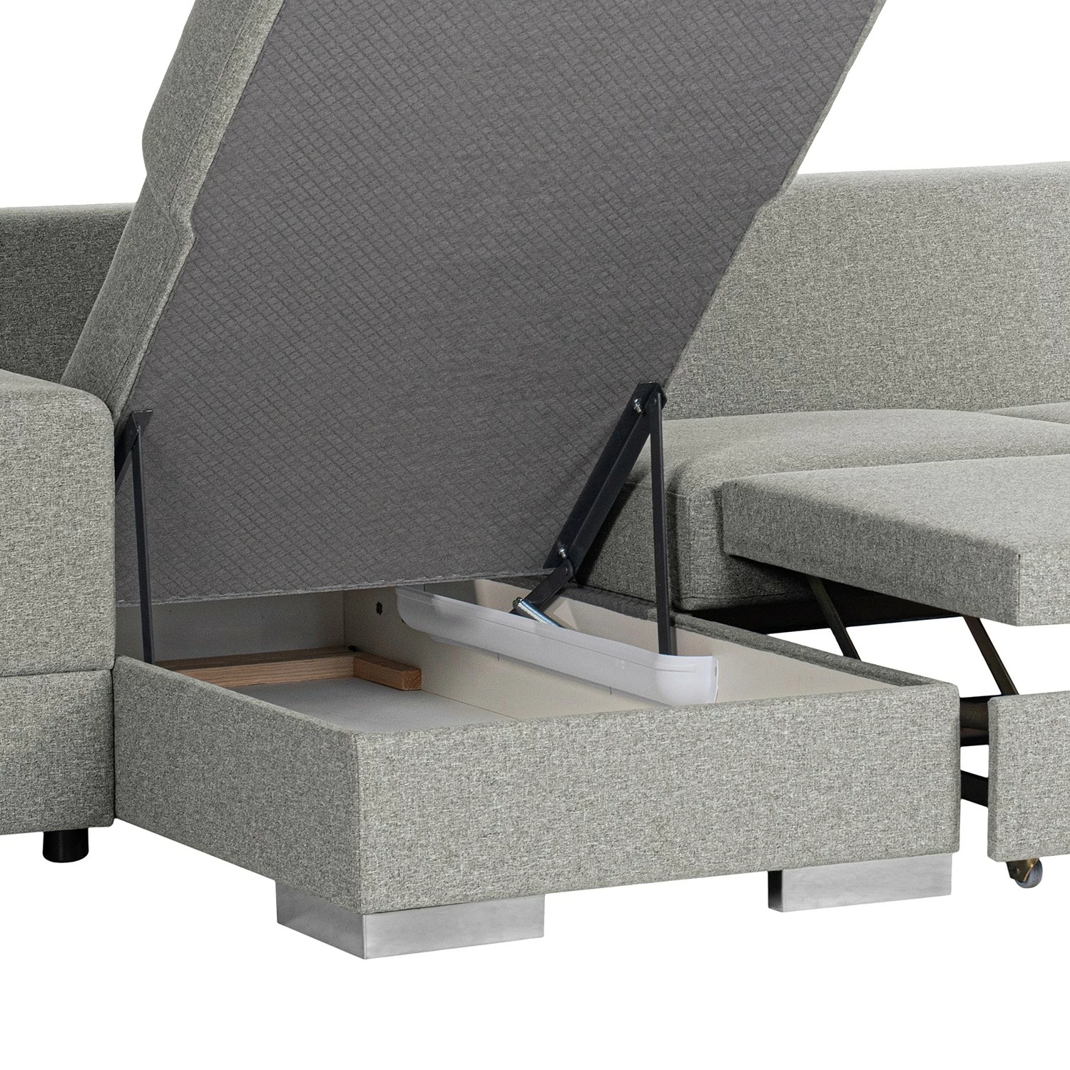 Loftscape Canapé d’angle Vassy - Tissu - Gris clair - Méridienne courte à gauche (vue de face) - Plateau 15 Loftscape Canapé d’angle Vassy - Tissu - Gris clair - Méridienne courte à gauche (vue de face) - Plateau – Image 13