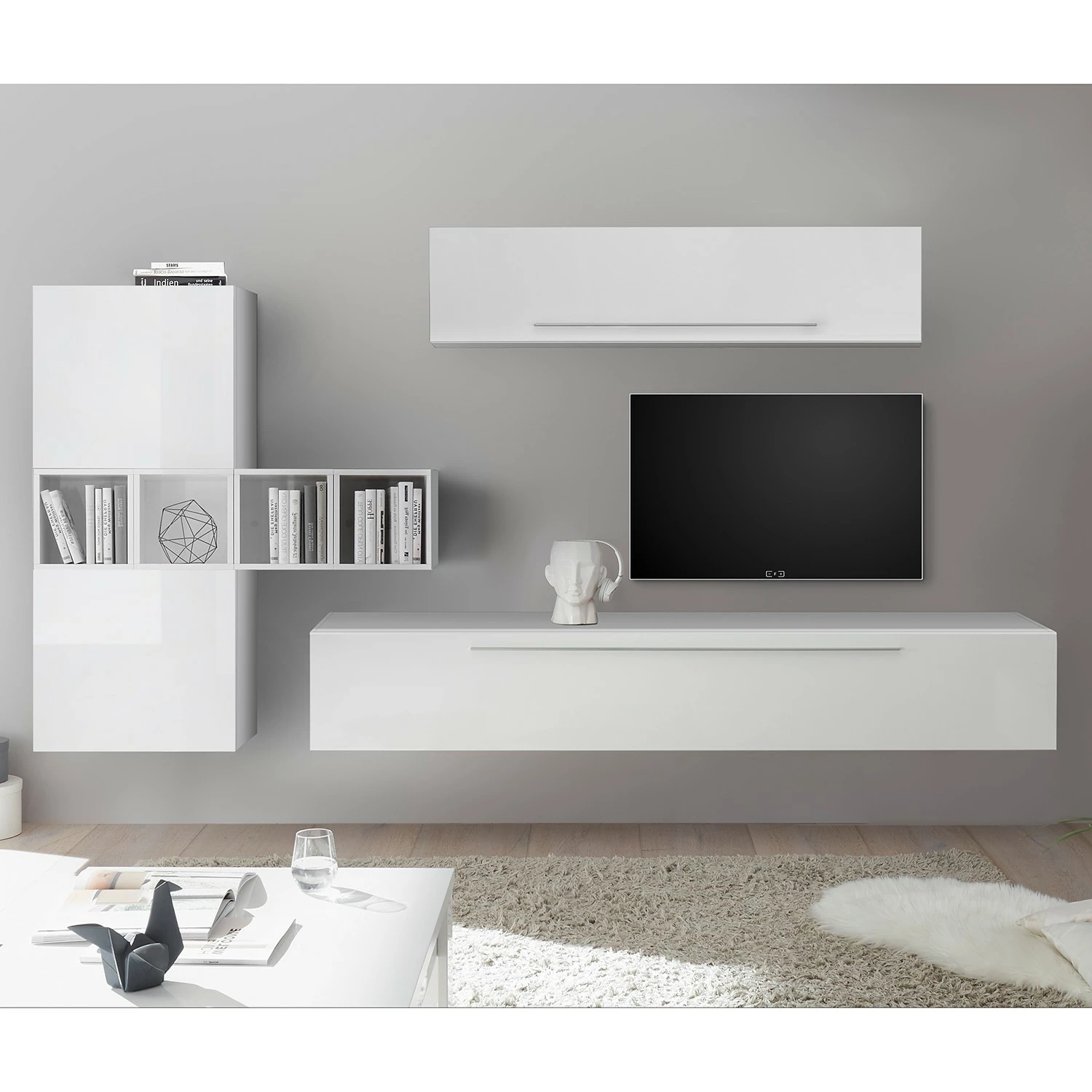 LC Spa Ensemble meubles TV Infinity VI (9 él.) - Blanc brillant 3 LC Spa Ensemble meubles TV Infinity VI (9 él.) - Blanc brillant