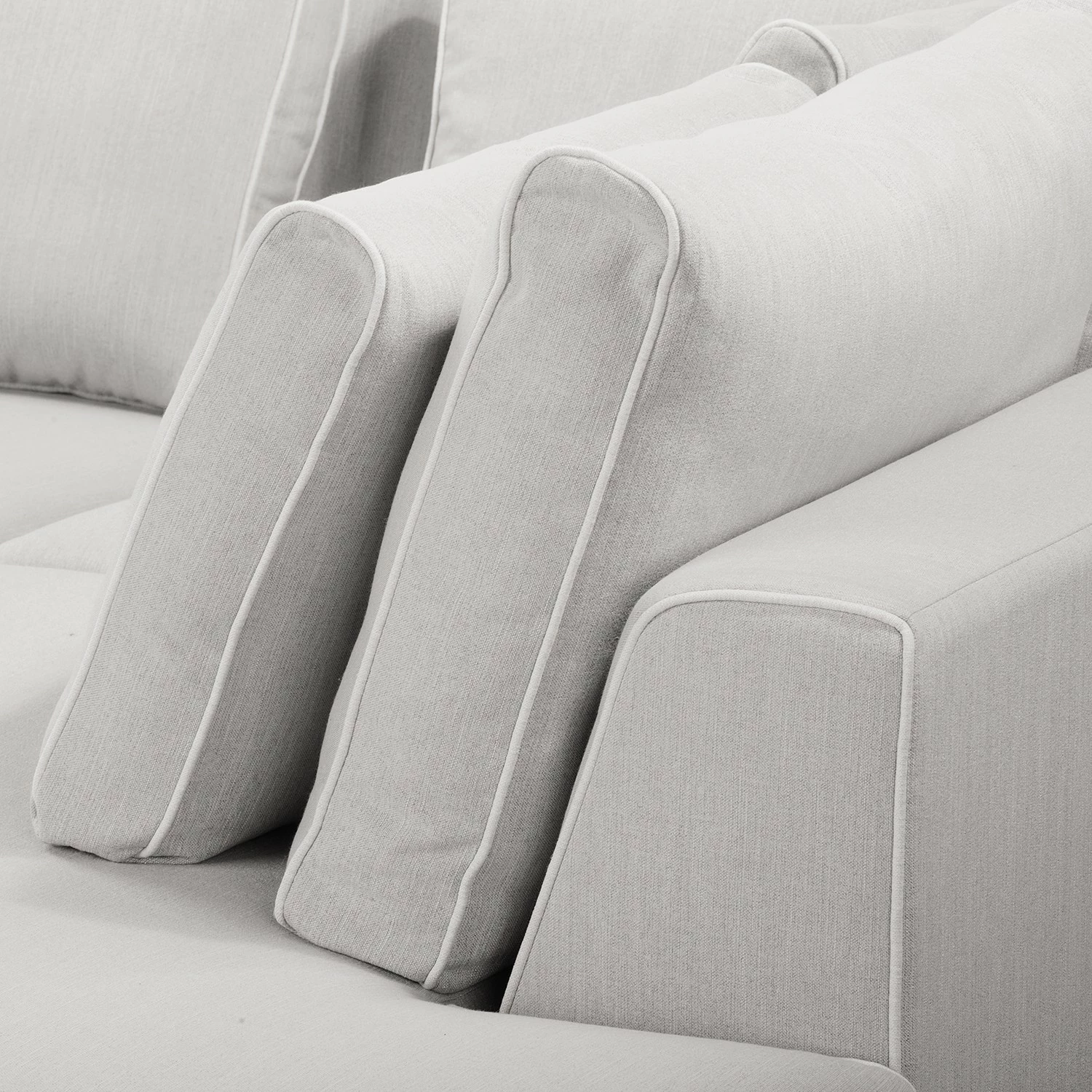 Fredriks Canapé d’angle Ranua - Tissu - Galet - Méridienne longue à droite (vue de face) 6 Fredriks Canapé d’angle Ranua - Tissu - Galet - Méridienne longue à droite (vue de face) – Image 4