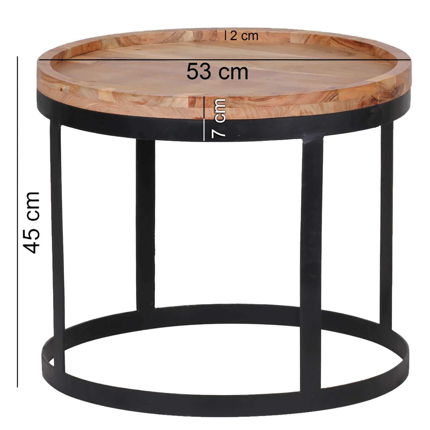 Naturoo Bouts de canapé Palos I (lot de 2) - Acacia massif / Métal - Acacia / Noir 10 Naturoo Bouts de canapé Palos I (lot de 2) - Acacia massif / Métal - Acacia / Noir – Image 8