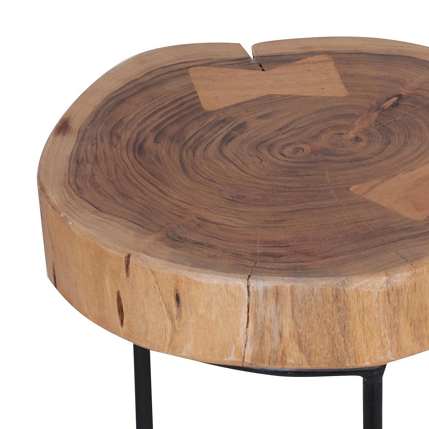 Naturoo Bout de canapé Palos I - Acacia massif / Métal - Acacia / Noir - Hauteur : 55 cm 6 Naturoo Bout de canapé Palos I - Acacia massif / Métal - Acacia / Noir - Hauteur : 55 cm – Image 4