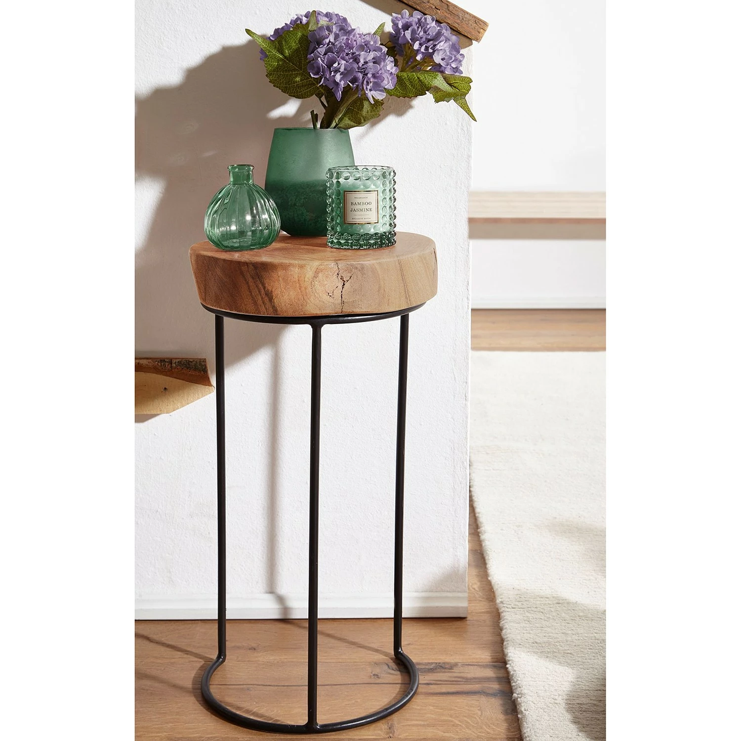 Naturoo Bout de canapé Palos I - Acacia massif / Métal - Acacia / Noir - Hauteur : 55 cm 5 Naturoo Bout de canapé Palos I - Acacia massif / Métal - Acacia / Noir - Hauteur : 55 cm – Image 3