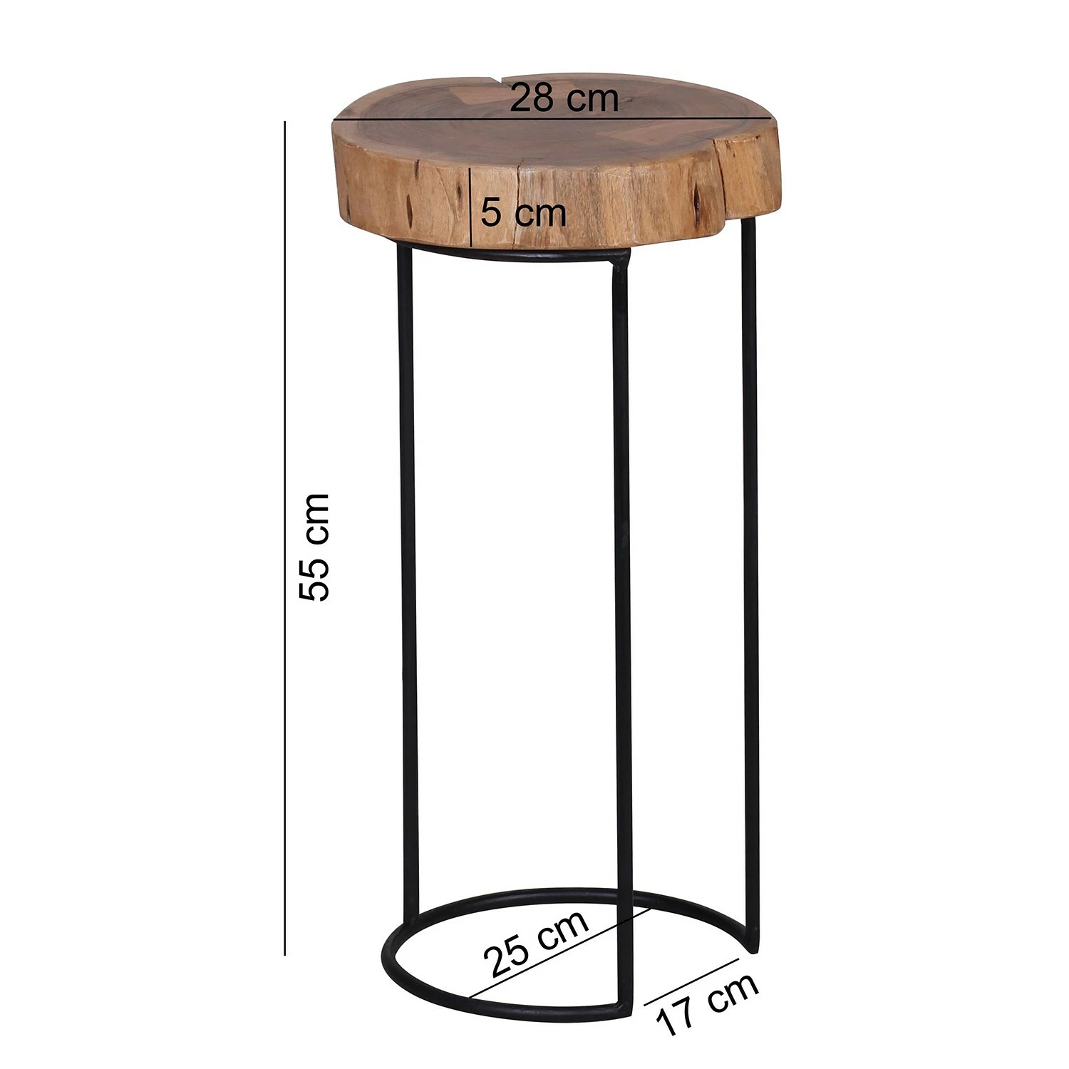 Naturoo Bout de canapé Palos I - Acacia massif / Métal - Acacia / Noir - Hauteur : 55 cm 7 Naturoo Bout de canapé Palos I - Acacia massif / Métal - Acacia / Noir - Hauteur : 55 cm – Image 5