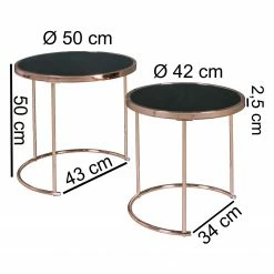 Jack & Alice Tables gigognes Cassapolis (lot de 2) - Verre / Métal - Noir / Cuivre 13 Jack & Alice Tables gigognes Cassapolis (lot de 2) - Verre / Métal - Noir / Cuivre -loftscape Boutique 1000194255 200108 10053900329 SKETCH DETAILS P000000001000194255 sketch
