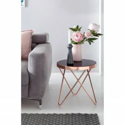 Jack & Alice Bout de canapé Morgan - Verre / Métal - Noir / Cuivre -loftscape Boutique 1000194267 200108 10054900402 MOOD DETAILS P000000001000194267 mood