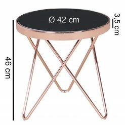 Jack & Alice Bout de canapé Morgan - Verre / Métal - Noir / Cuivre -loftscape Boutique 1000194267 200108 10055000403 SKETCH DETAILS P000000001000194267 sketch