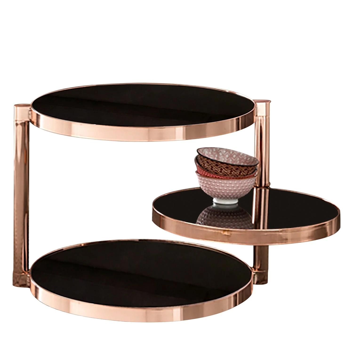 Jack & Alice Bout de canapé Cotopaxi - Verre / Métal - Noir / Cuivre 3 Jack & Alice Bout de canapé Cotopaxi - Verre / Métal - Noir / Cuivre