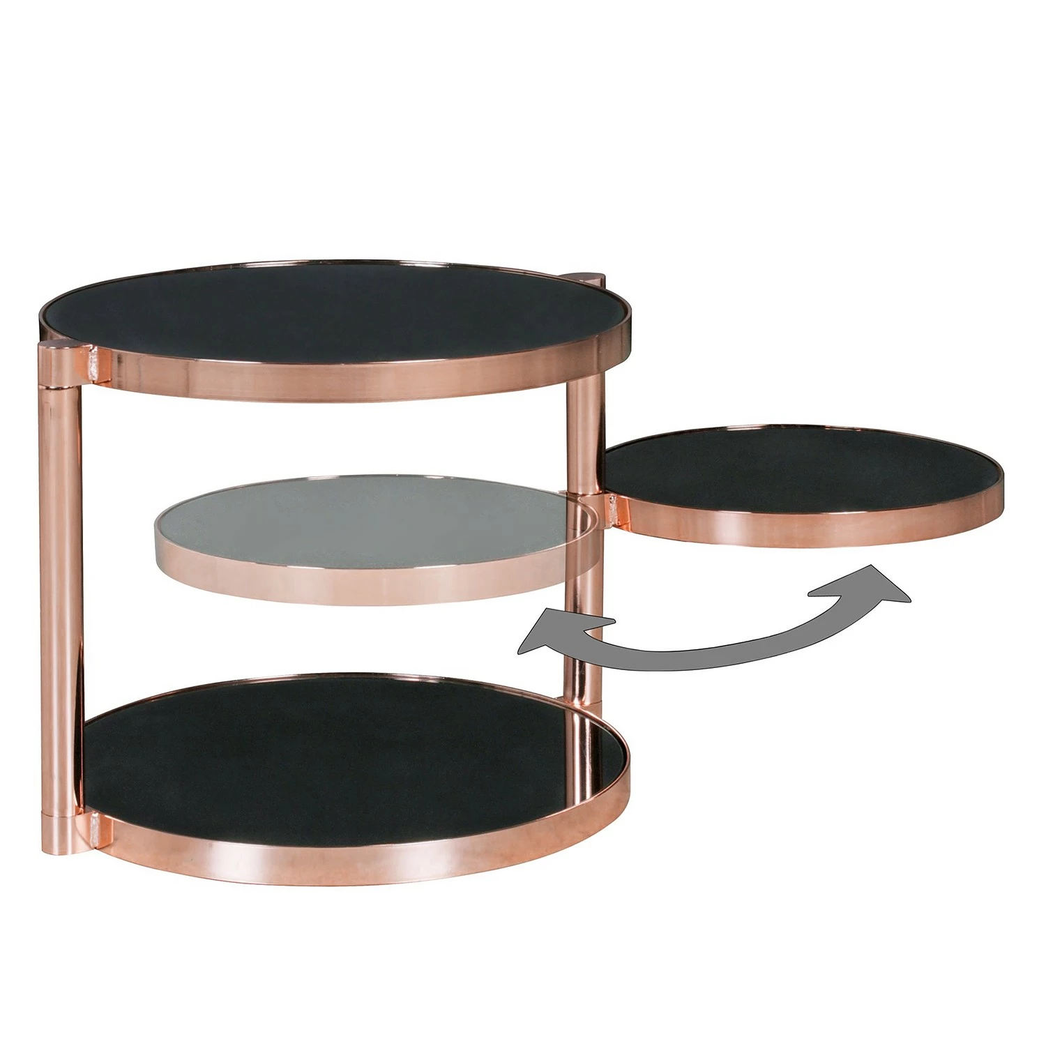 Jack & Alice Bout de canapé Cotopaxi - Verre / Métal - Noir / Cuivre 7 Jack & Alice Bout de canapé Cotopaxi - Verre / Métal - Noir / Cuivre – Image 5