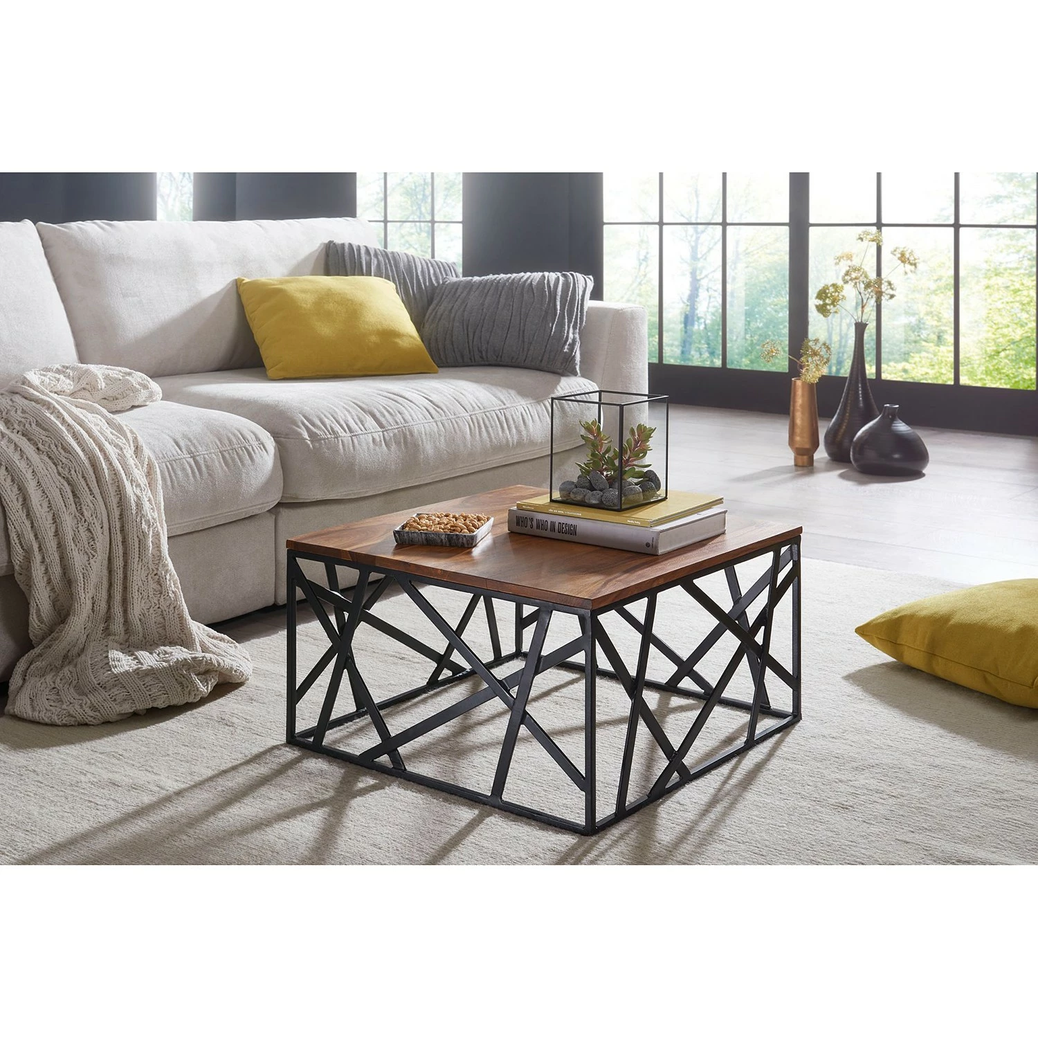 Red Living Table basse Doogan - Sheesham massif / Métal - Sheesham / Noir 4 Red Living Table basse Doogan - Sheesham massif / Métal - Sheesham / Noir – Image 2