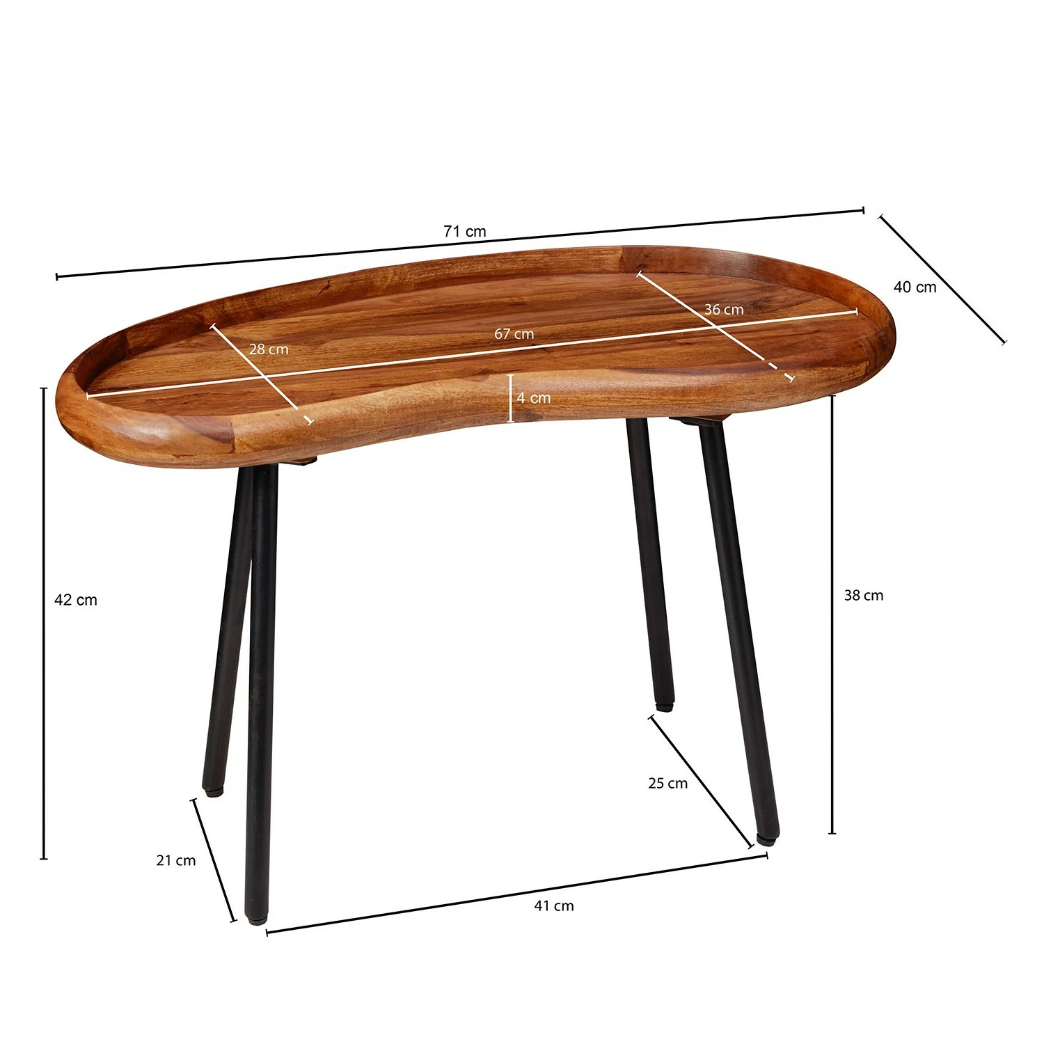 Red Living Table basse Ardee - Sheesham massif / Métal - Sheesham / Noir 9 Red Living Table basse Ardee - Sheesham massif / Métal - Sheesham / Noir – Image 7