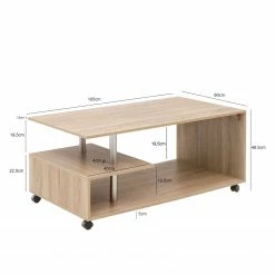 Mooved Table basse Tober - Imitation chêne Sonoma / Argenté -loftscape Boutique 1000194302 200108 10062000605 SKETCH DETAILS P000000001000194302 sketch