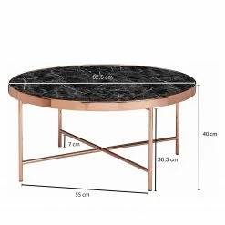 Jack & Alice Table basse Cushina - Verre / métal - Imitation marbre noir / Cuivre -loftscape Boutique 1000194307 200108 10062500643 SKETCH DETAILS P000000001000194307 sketch