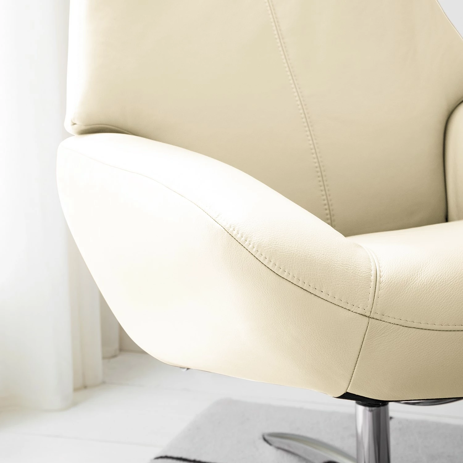 Fredriks Fauteuil relax Raahe - Cuir véritable - Crème 14 Fredriks Fauteuil relax Raahe - Cuir véritable - Crème – Image 12