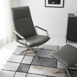 Fredriks Fauteuil relax Pargas - Cuir véritable - Gris foncé -loftscape Boutique 1000194347 210520 15464800121 MOOD DETAILS P000000001000194347 mood