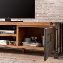 Ars manufacti Ensemble meubles TV Manchester II (4) - Acacia massif / Métal - Acacia / Anthracite -loftscape Boutique 1000196081 200430 15160100026 DETAILS P000000001000196081