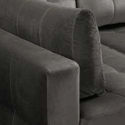 Fredriks Canapé d’angle Upwell II - Microfibre - Gris foncé - Méridienne longue à gauche (vue de face) -loftscape Boutique 1000196279 200224 14474100783 DETAILS P000000001000196279