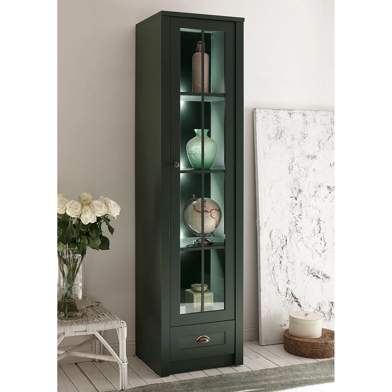 Ridgevalley Vitrine Beauville I - Vert mousse / Doré 4 Ridgevalley Vitrine Beauville I - Vert mousse / Doré – Image 2