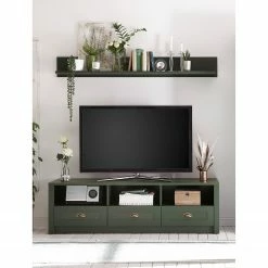 Ridgevalley Meubles TV muraux Beauville ( 2 élém.) - Vert mousse / Doré