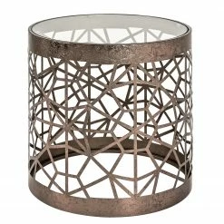 Red Living Bout de canapé Lindsfors IV - Verre / Acier - Bronze vieilli