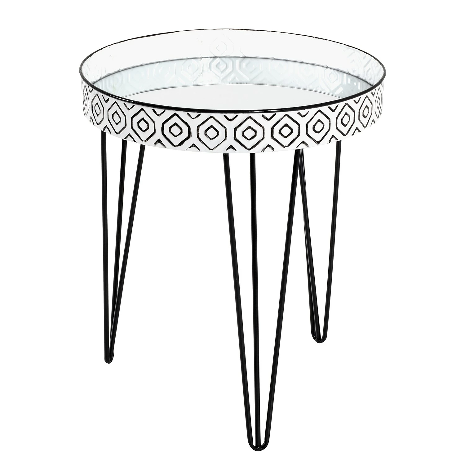 Norrwood Bout de canapé Ponemah I - Verre / Acier - Noir / Blanc 3 Norrwood Bout de canapé Ponemah I - Verre / Acier - Noir / Blanc