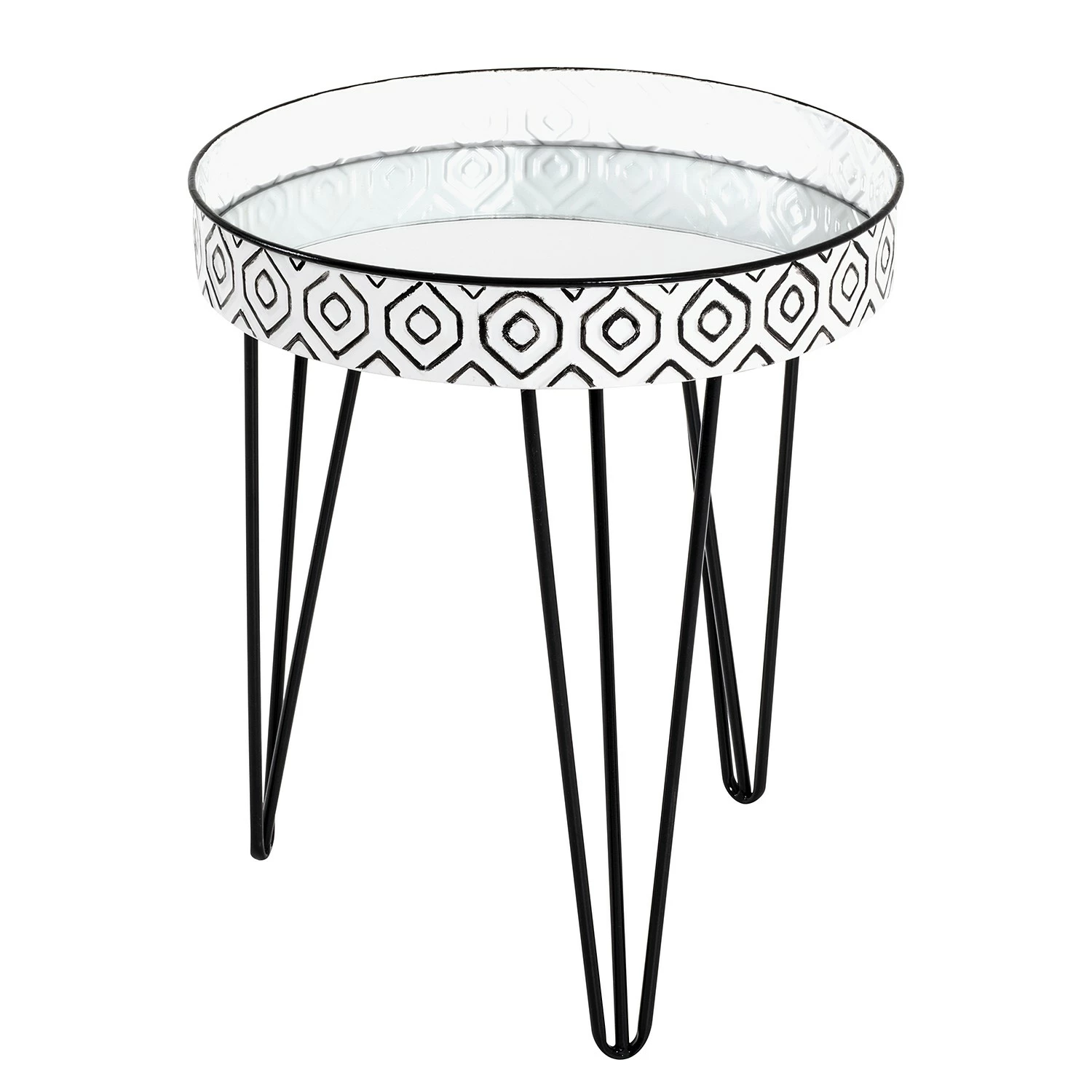 Norrwood Bout de canapé Ponemah II - Verre / Acier - Noir / Blanc 3 Norrwood Bout de canapé Ponemah II - Verre / Acier - Noir / Blanc