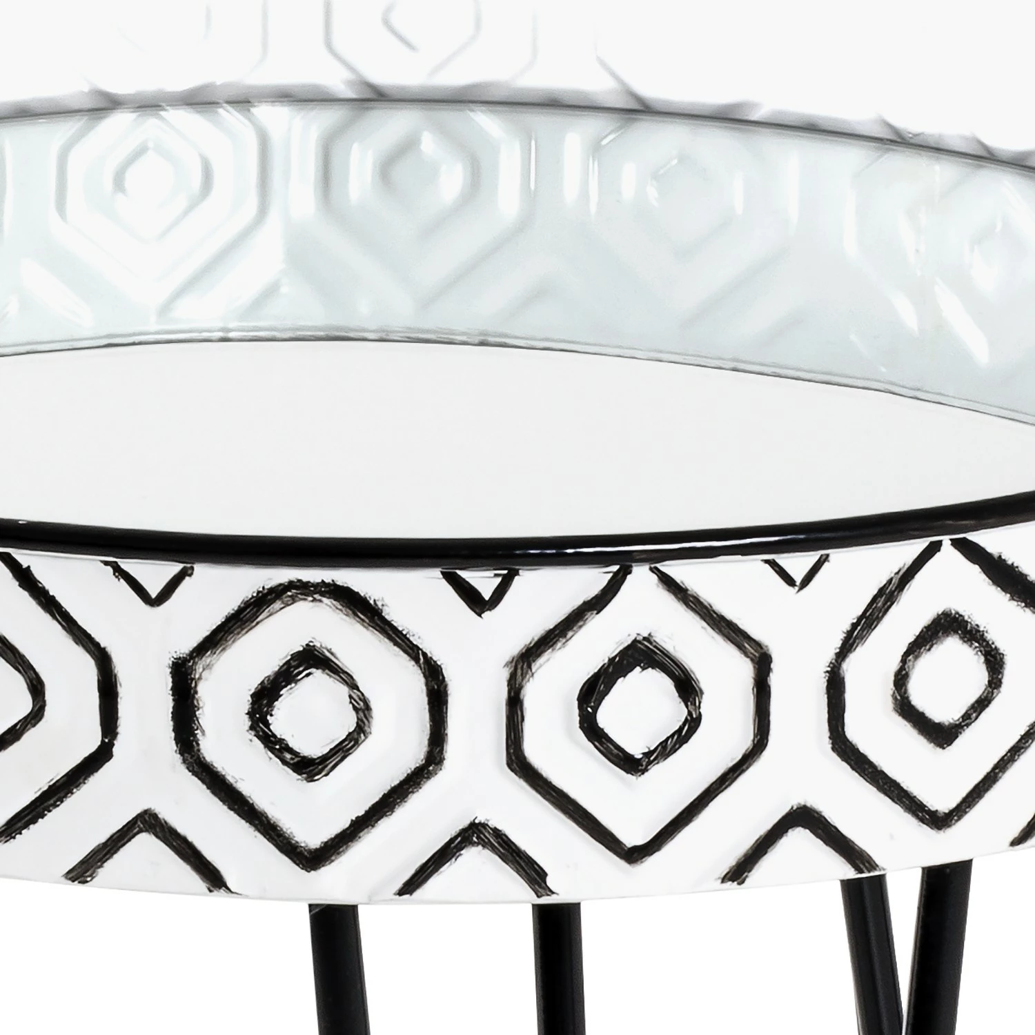 Norrwood Bout de canapé Ponemah II - Verre / Acier - Noir / Blanc 6 Norrwood Bout de canapé Ponemah II - Verre / Acier - Noir / Blanc – Image 4