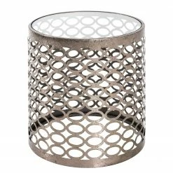 Red Living Bout de canapé Uvana III - Verre / Acier - Bronze vieilli