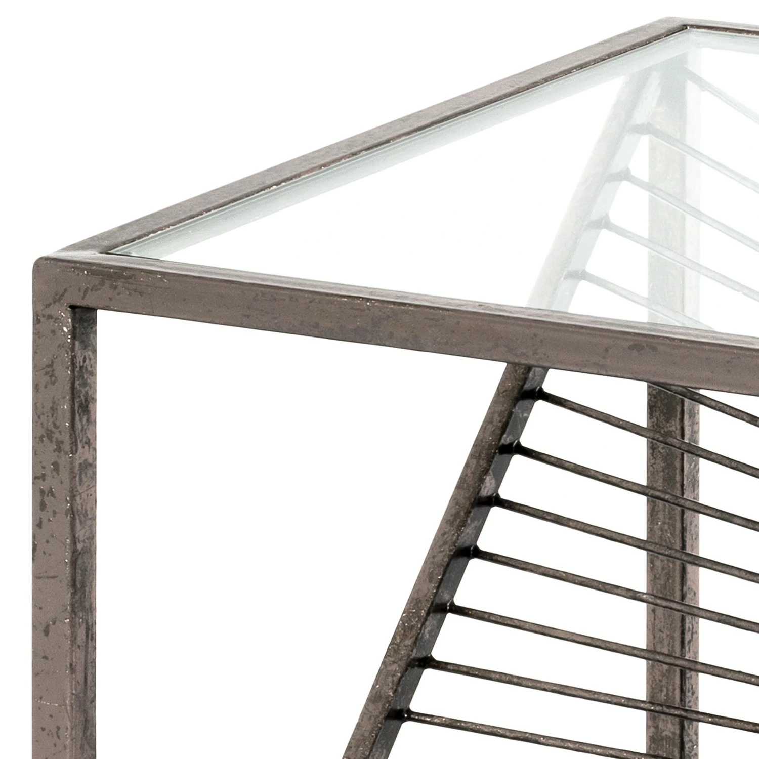 Red Living Bout de canapé Lixhult II - Verre / Acier - Argenté vieilli 6 Red Living Bout de canapé Lixhult II - Verre / Acier - Argenté vieilli – Image 4