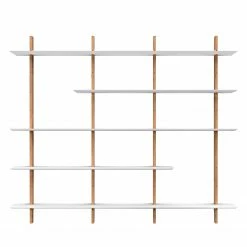 Tenzo Étagère Bridge IV - Partiellement en hêtre massif - Hêtre / Blanc