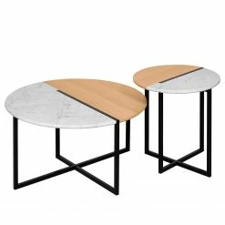 Temahome Table basse Sonata - Marbre / Acier - Chêne / Blanc -loftscape Boutique 1000198865 191209 09463100055 DETAILS P000000001000198865