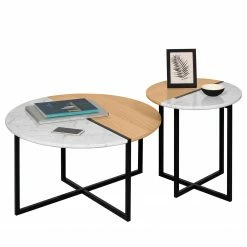 Temahome Table basse Sonata - Marbre / Acier - Chêne / Blanc -loftscape Boutique 1000198865 191209 09463100056 DETAILS P000000001000198865