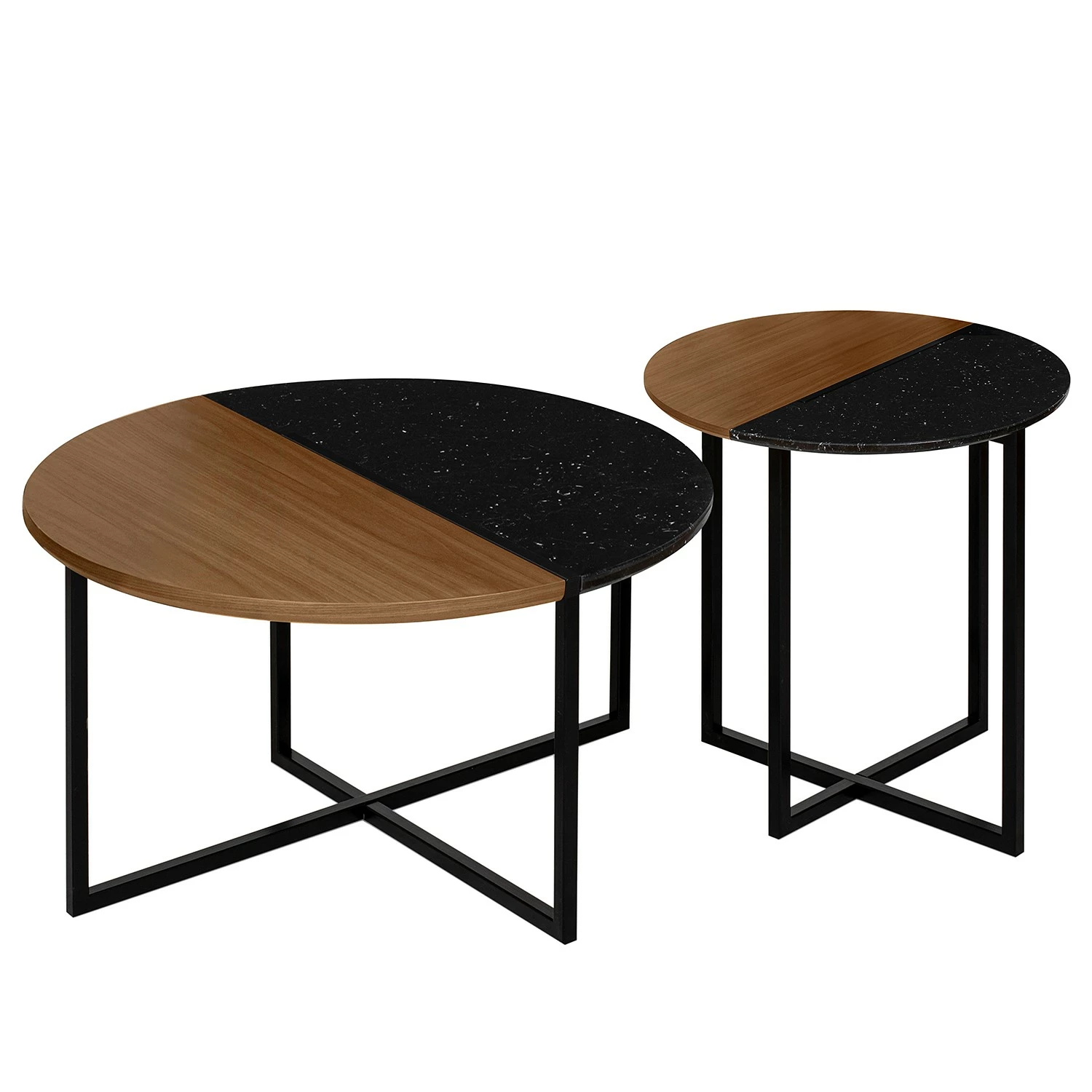 Temahome Bout de canapé Sonata - Marbre / Acier - Noyer / Noir 12 Temahome Bout de canapé Sonata - Marbre / Acier - Noyer / Noir – Image 10