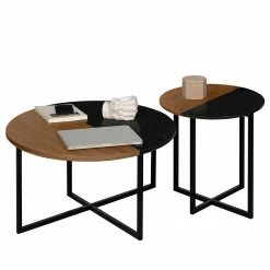 Temahome Bout de canapé Sonata - Marbre / Acier - Noyer / Noir 23 Temahome Bout de canapé Sonata - Marbre / Acier - Noyer / Noir -loftscape Boutique 1000198867 191209 09463500082 DETAILS P000000001000198867