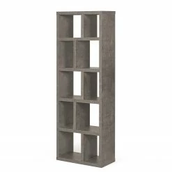 Temahome Étagère Berlin - Blanc mat - Imitation béton - 70 x 198 cm