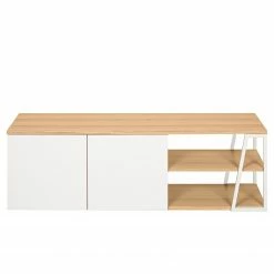 Temahome Meuble TV Albi - Placage en bois véritable - Chêne / Blanc -loftscape Boutique 1000198887 191209 09465000243 DETAILS P000000001000198887