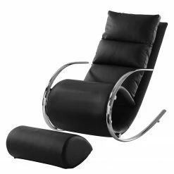 Fredriks Rocking chair Fox II - Imitation cuir - Noir -loftscape Boutique 1000199047 201204 11471700002 DETAILS P000000001000199047
