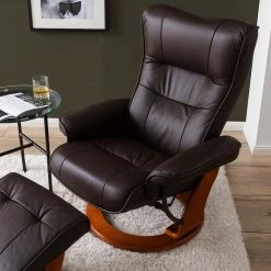 Modoform Fauteuil relax + repose-pieds Westerwald - Cuir véritable / Imitation cuir - Marron -loftscape Boutique 1000199059 200621 14592700015 DETAILS P000000001000199059