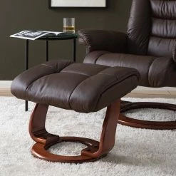 Modoform Fauteuil relax et repose-pieds Rimbach - Cuir véritable / Imitation cuir - Marron -loftscape Boutique 1000199060 200621 14593200022 DETAILS P000000001000199060