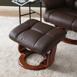 Modoform Fauteuil relax et repose-pieds Rimbach - Cuir véritable / Imitation cuir - Marron -loftscape Boutique 1000199060 200621 14593300023 DETAILS P000000001000199060
