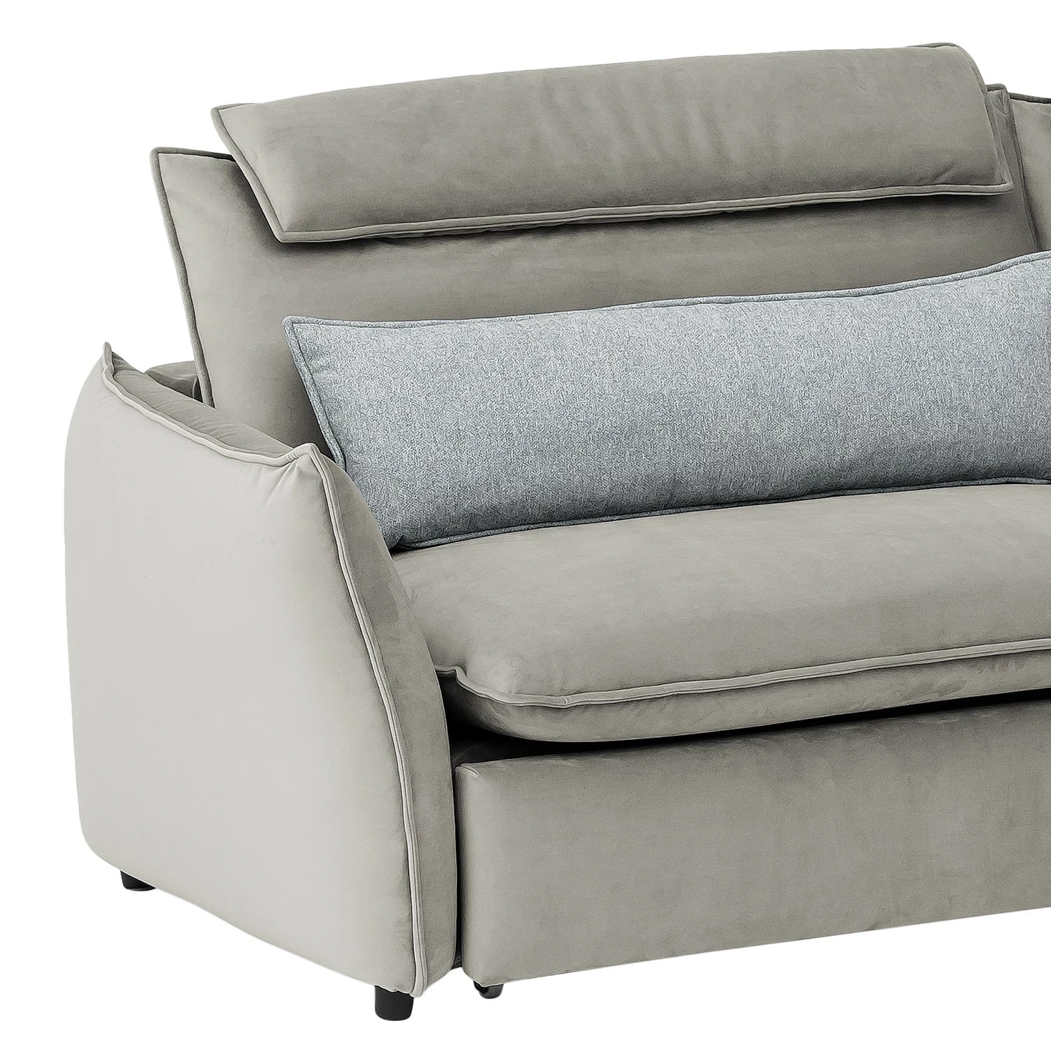 Fredriks Canapé d’angle Coolin - Velours - Platine - Méridienne courte à droite (vue de face) - Sans fonction 5 Fredriks Canapé d’angle Coolin - Velours - Platine - Méridienne courte à droite (vue de face) - Sans fonction – Image 3